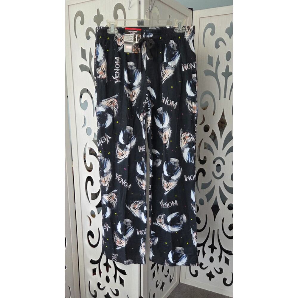 Marvel Venom Lounge Pants Mens Small Black Graphic Sleep Pajama Bottoms